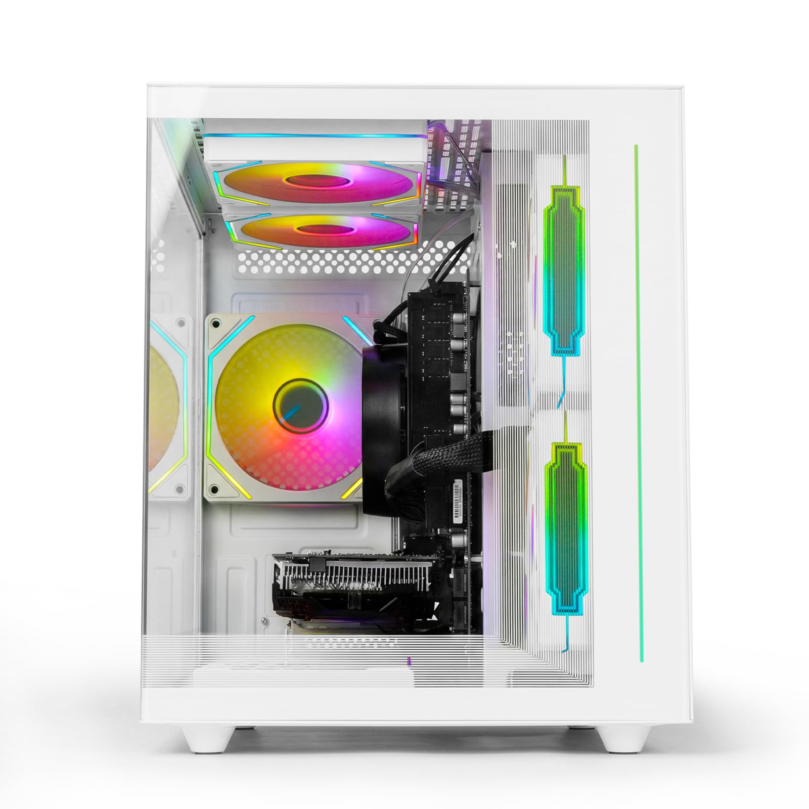 Ryzen 5 4500, Radeon RX 6500XT 4 GB, 16 GB DDR4 RAM, SSD NVME da 512 GB, torre precostruita per giochi casual 1080p, streaming, scuola e ufficio domestico (bianco)