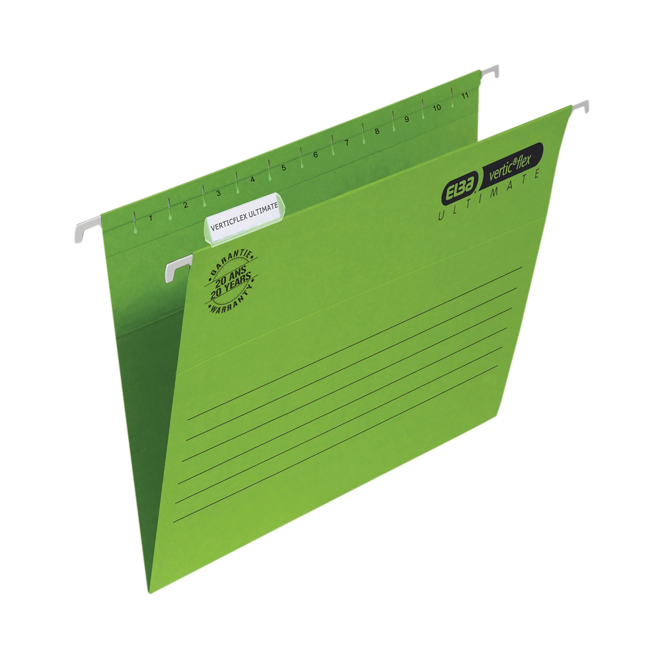 Elba Ultimate A4 Manilla Verticflex Suspension Files, V-Base, 240 gsm - Green (Pack of 25)