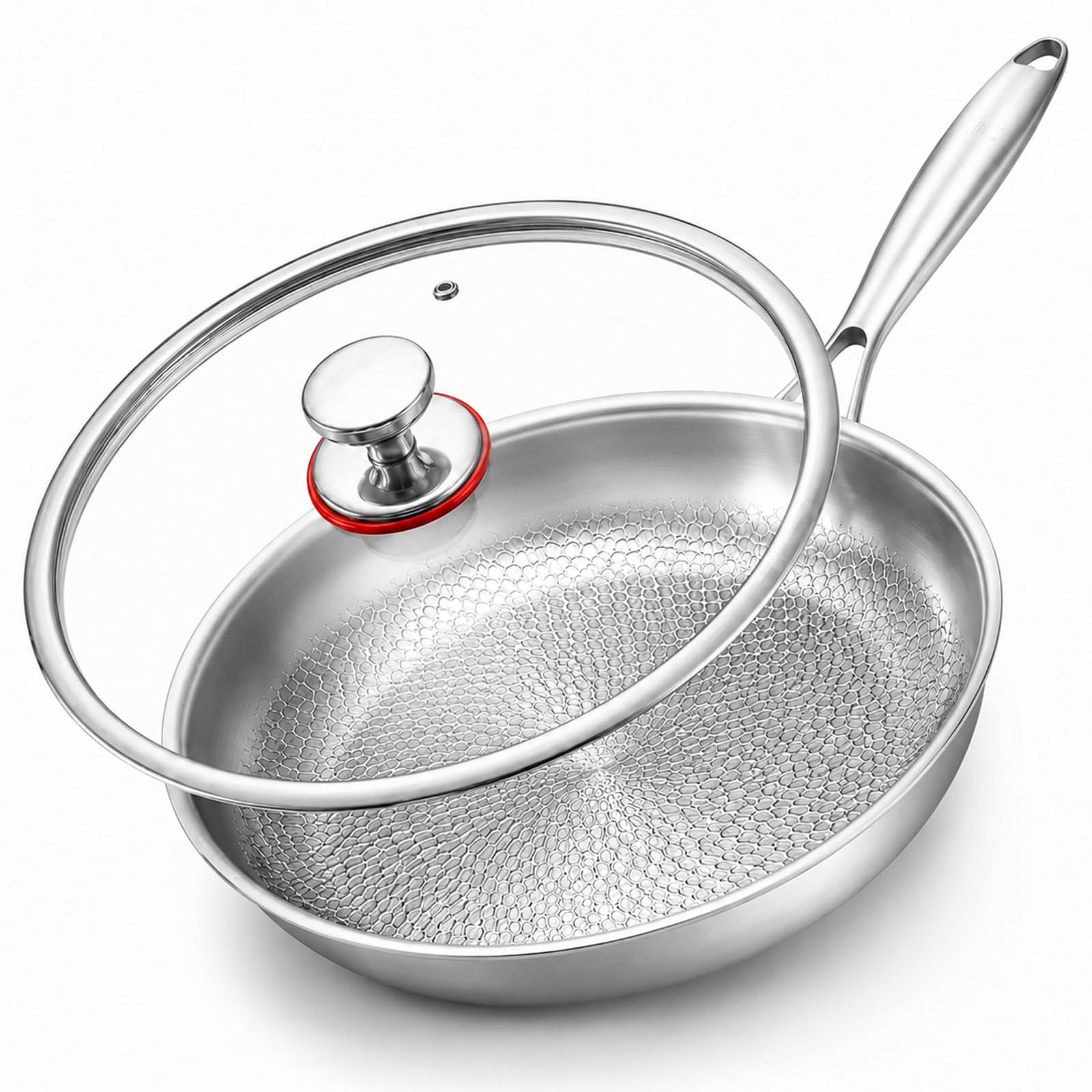 Photo 1 of ****MISSING LID**** Titanium Hammered Pan Pro with Lid, PFAS/PFOA/PTFE-Free Non stick Titanium Frying Pan, Dishwasher & Oven Safe, Scratch Resistant, Even Heating Titanium skillet, Compatible With All Cooktops (12 inch)