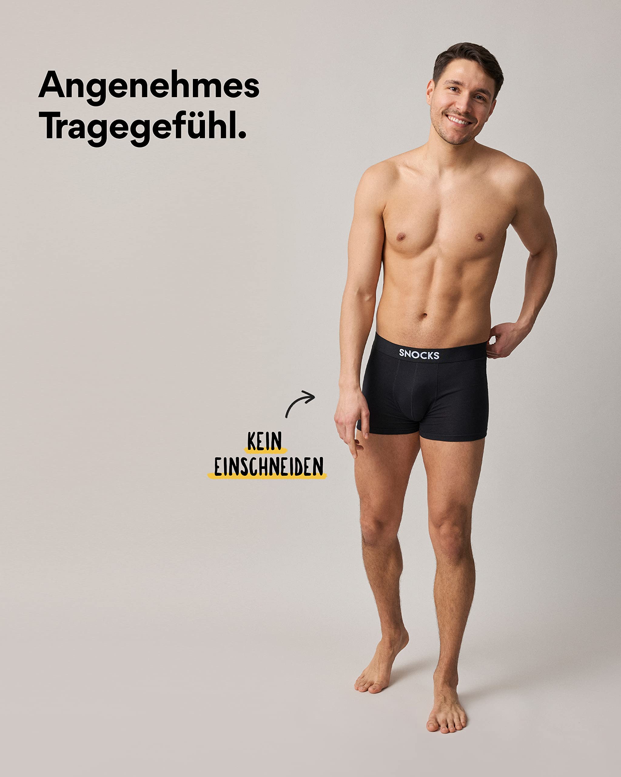 Snocks Bokserki męskie, z ekologicznej bawełny, majtki męskie, bez drapiących metek, 6 sztuk w zestawie (rozmiary S-4XL)