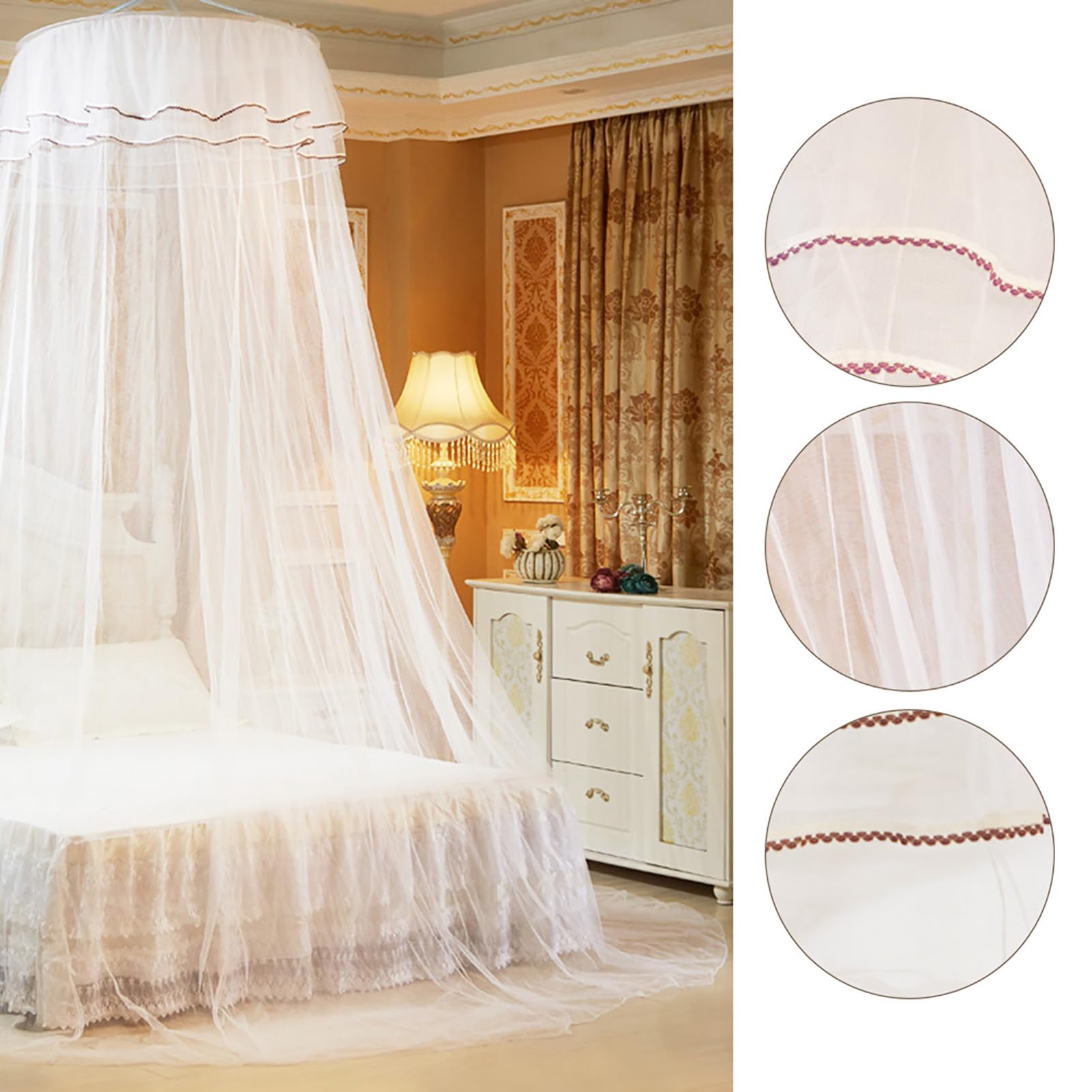 Zanzariera a baldacchino per letto matrimoniale tenda bianca per insetti zanzare
