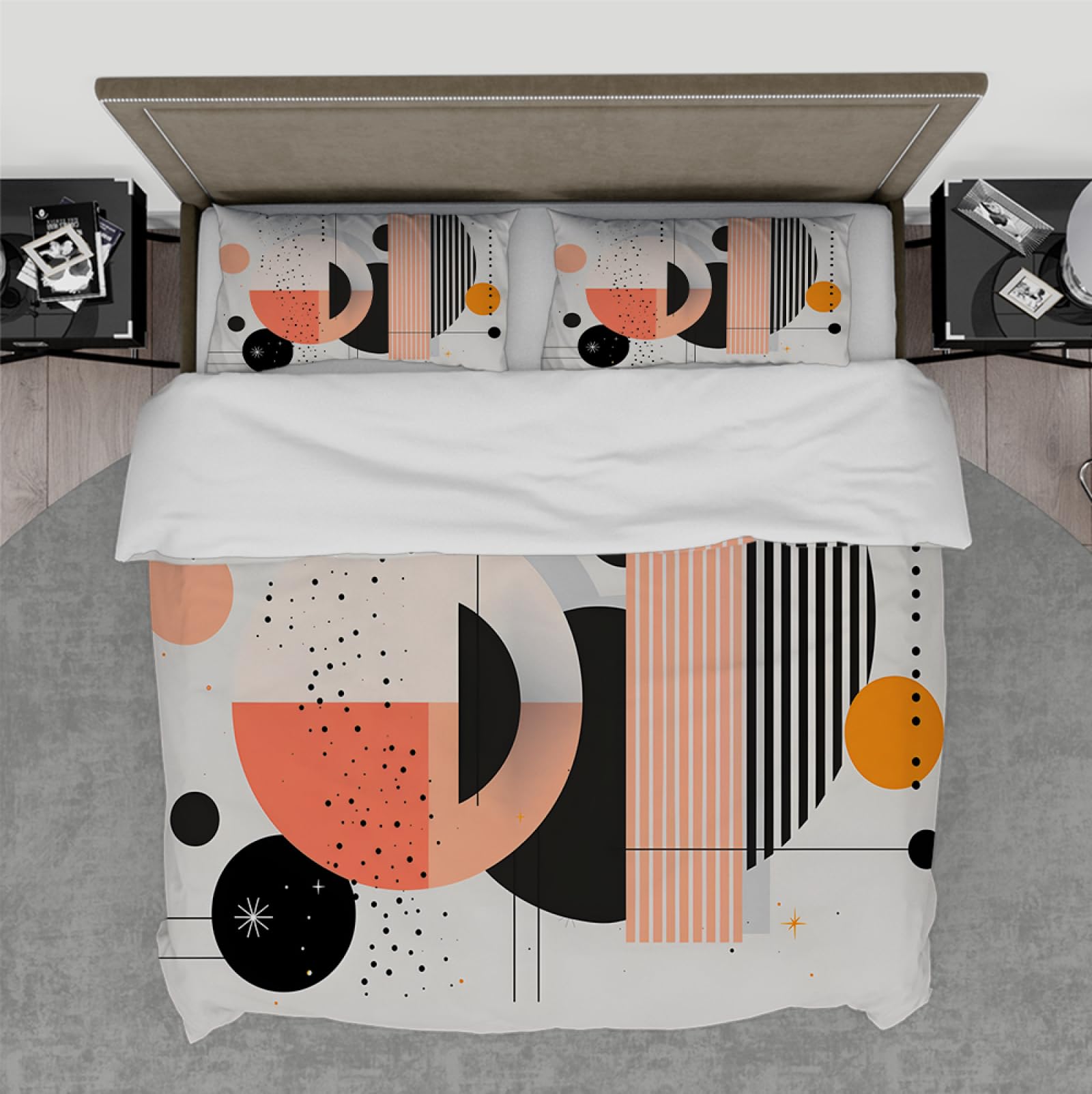 Geometryczne paski poszwa na kołdrę nowoczesny zestaw pościeli w kropki styl skandynawski miękki 3 sztuki na wszystkie pory roku z 2 poszewkami na poduszki 180x220cm
