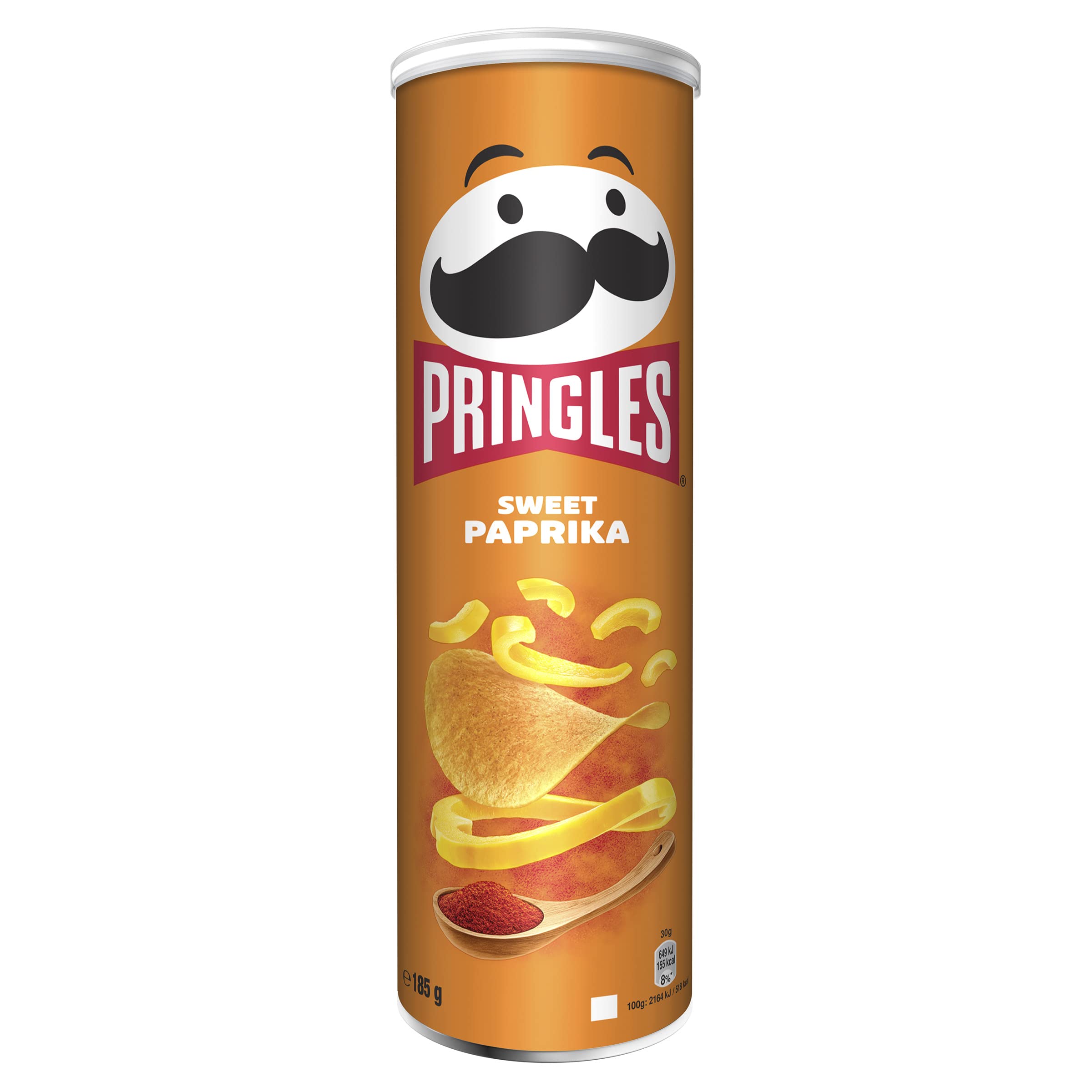 Pringles Sweet Paprika (1 x 185 g) – der unwiderstehliche Snack-Klassiker in der praktischen Dose – knackige Chips mit Paprikageschmack – Pop. Play. Eat.