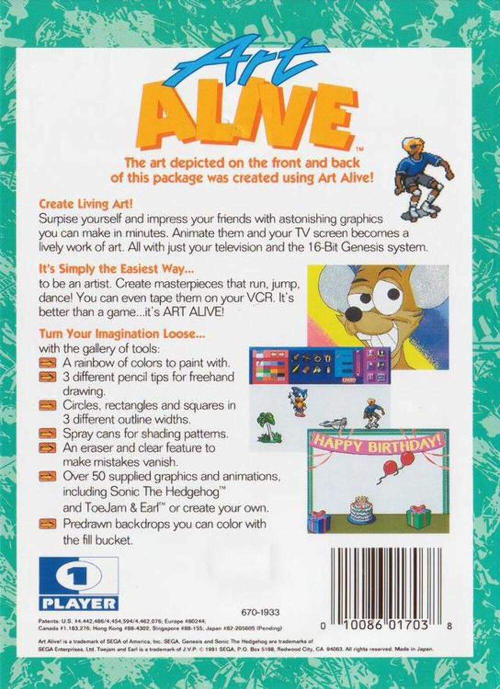 Art Alive Sega Megadrive Japon Utilisé 4988002268078