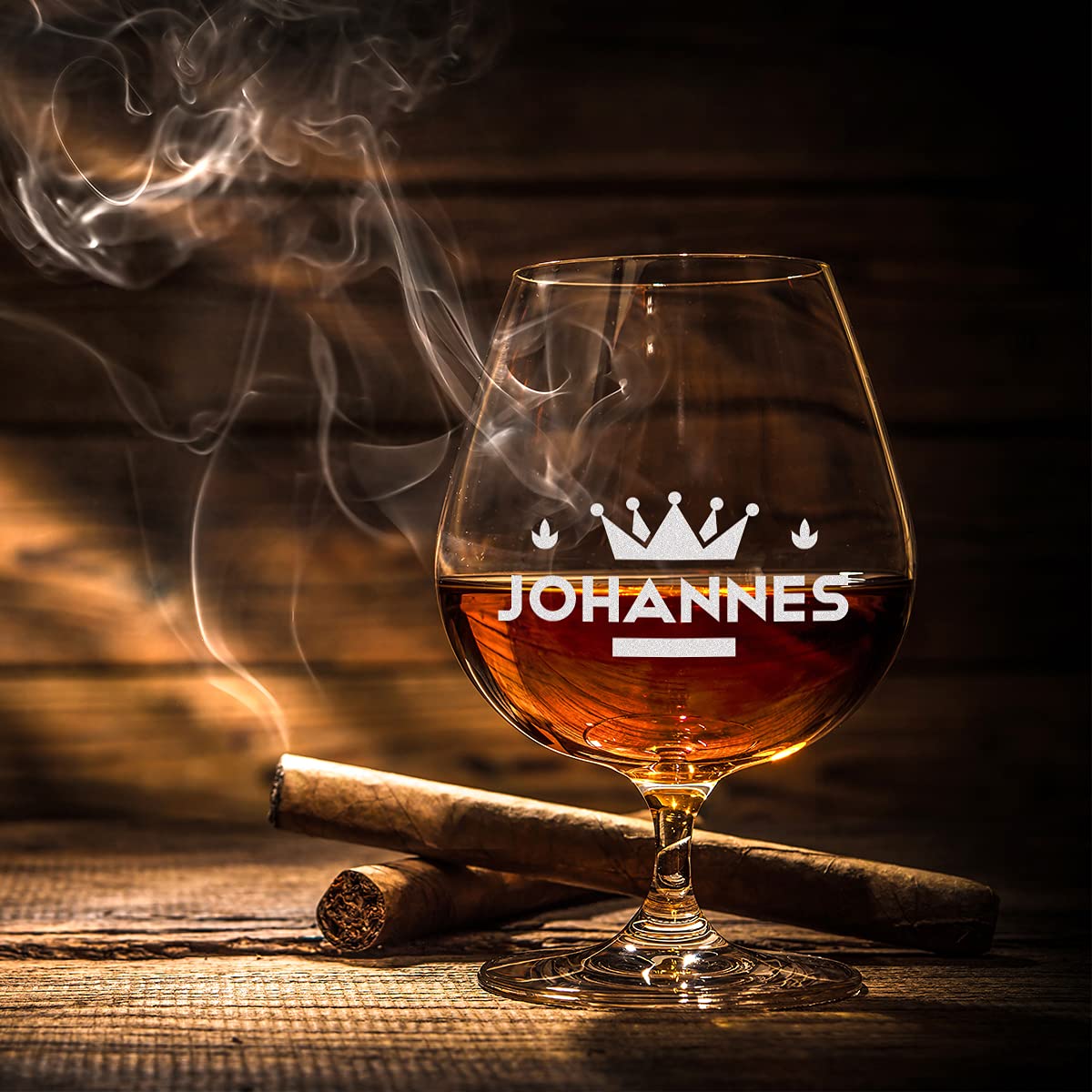 polar-effekt Leonardo Cognacschwenker mit Wunschmotiv graviert - Cognacglas personalisiert spülmaschinengeeignet - Scotch, Whisky, Bourbon - Geburtstagsgeschenk - Motiv Große Krone