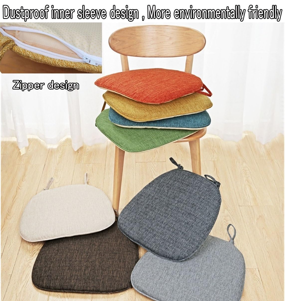 Cojines de Herradura para Silla de Comedor Asiento Cocina 41x43cm 4 Confezioni Colore Naranja Cojines Acolchados Perfecto para Muebles Comodidad y Estilo