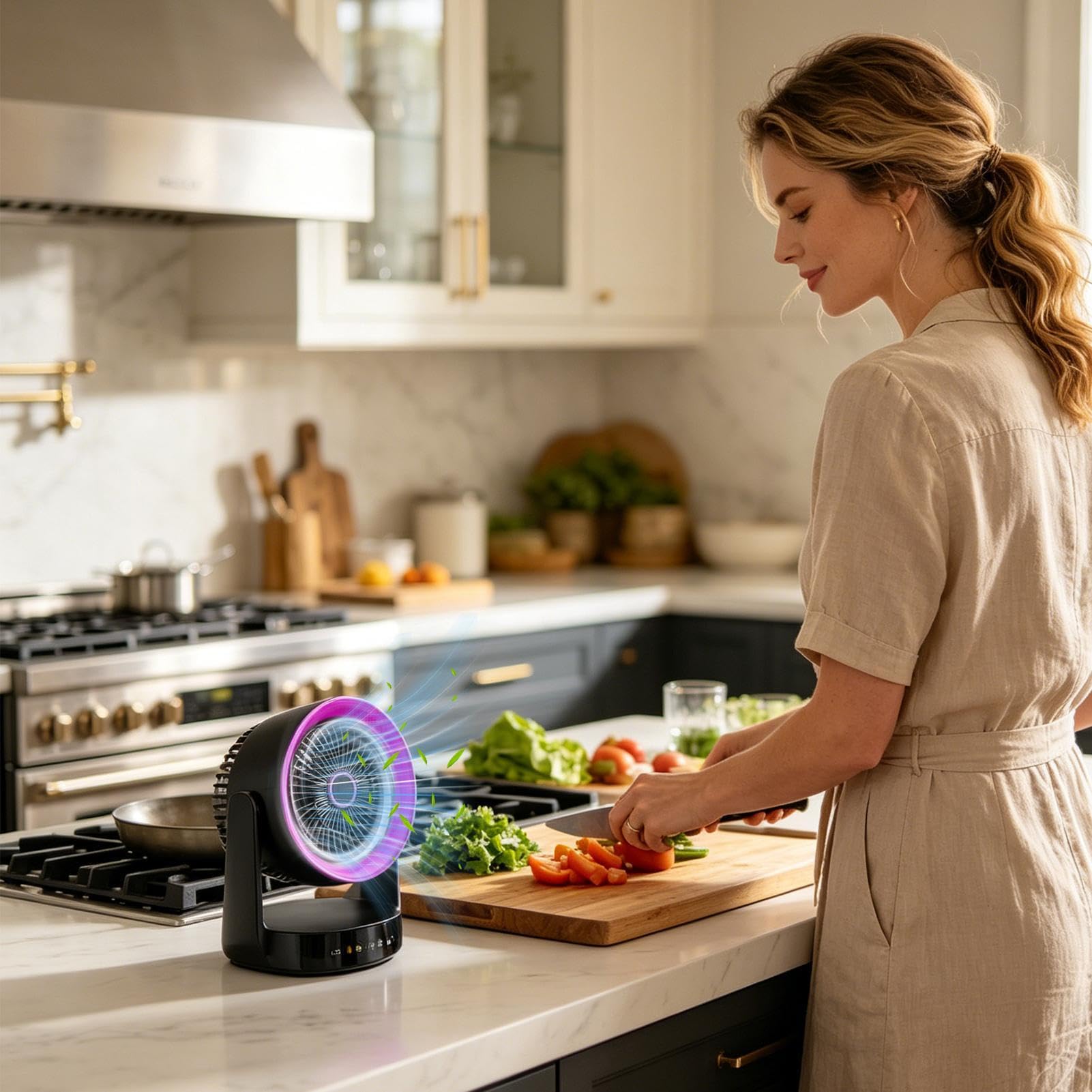 Ventilatore Da Tavolo Display digitale, velocità regolabile, ricaricabile | ventilatore da tavolo silenzioso Per Comodino Cucina Soggiorno Ufficio Domestico Studio Dormitorio