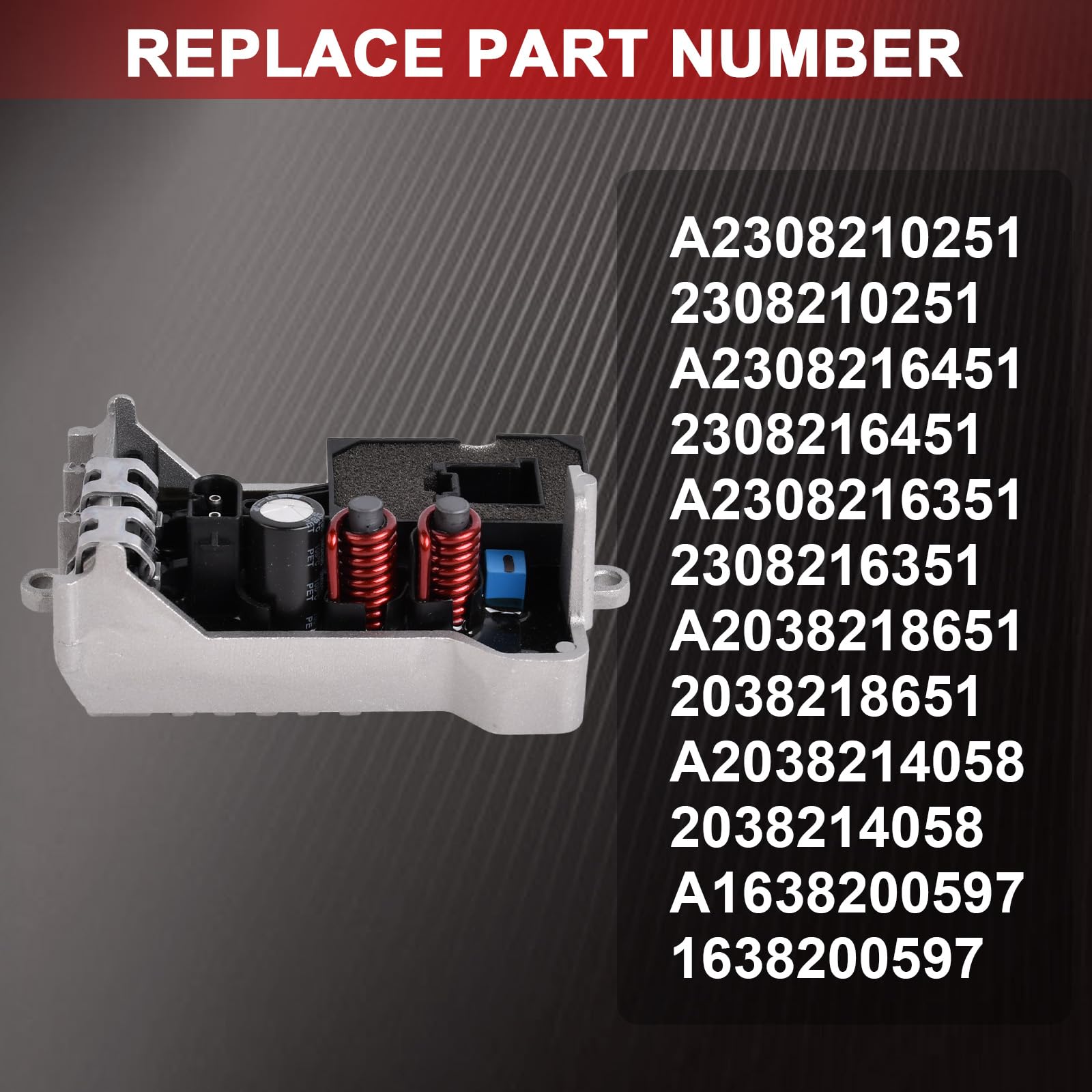 Gebläseregler Heizungswiderstand OE# A2038214058 A1638200597 A2308216451 kompatibel mit C-Klasse W203 CL203 S203 CLK C209 A209 CLS C219 E-Klasse W211 S211 ML-Klasse W163