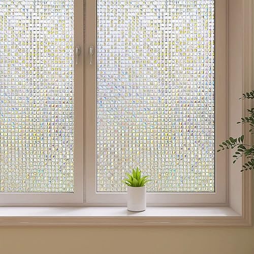 Película de mosaico 3D para ventana, película de vidrio esmerilado para ventana, calcomanías decorativas de vinilo para ventana, anti-UV, adherencia