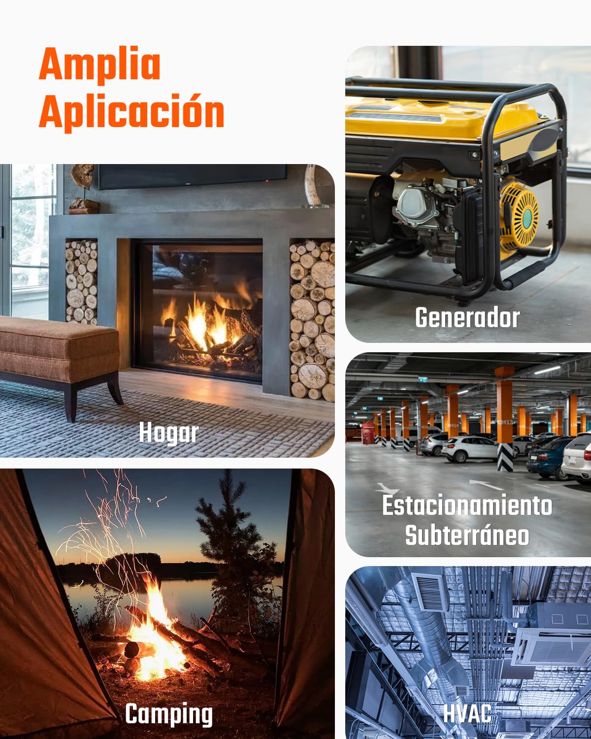 TOPTES CT-580 Detector de monóxido de Carbono, Detector de CO Recargable con alarmas por vibración, visuales y audibles, Alarma CO portátil, 0-1000PPM para el hogar, Coche, Camping y Viajes