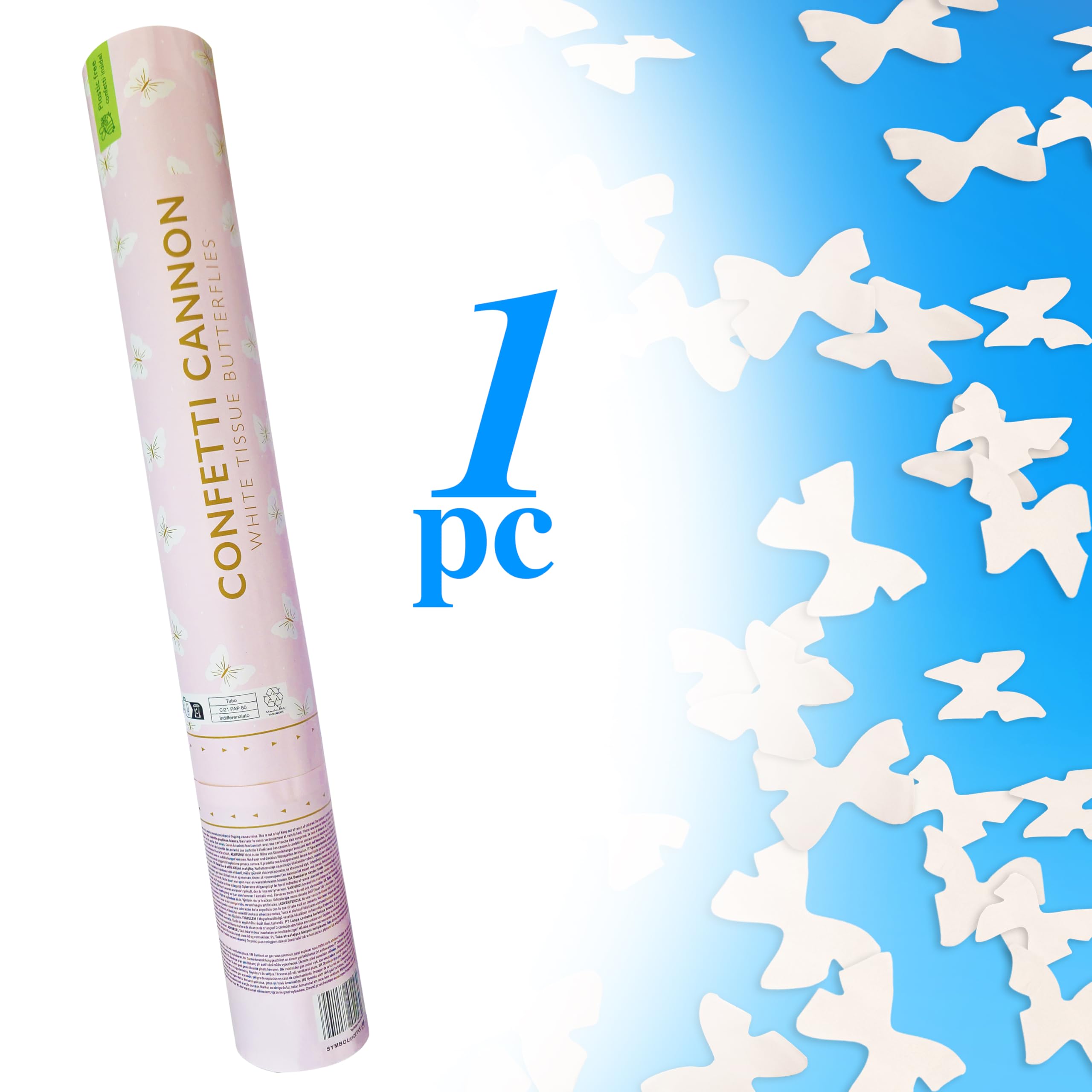 5 Sparacoriandoli A Farfalle Bianche - Altezza 6-8m Per Matrimoni E Feste - Foto 12