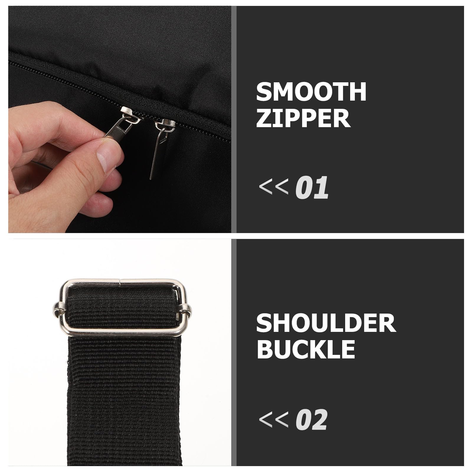 Große Kosmetiktasche aus Oxfordstoff, Leicht, Schwarz
