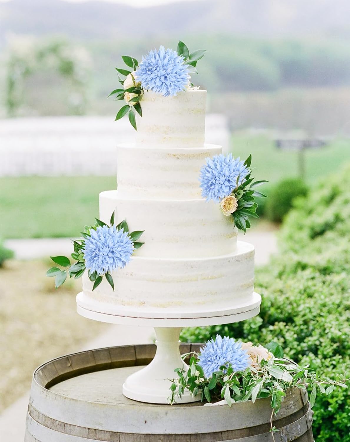 IPOPU 12PCS Blue Mums Artificial Flowers 17.3’’ Silk Fake Chrysanthemums Faux Flowers with Stems for Vase Table Centerpiece Home Wedding Party Garden Decoration(Blue) - Image 4