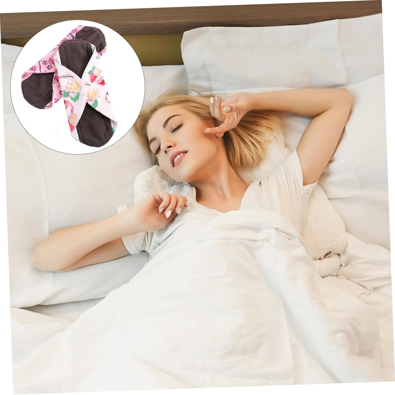 Healvian 3 Juegos Toalla De Tía Lavable Toalla Sanitaria Compresas Menstruales Reutilizables Almohadillas Femeninas Mujer Sanitaria La Capa Exterior Es De Tela Estampada. 5 Piezas * 3