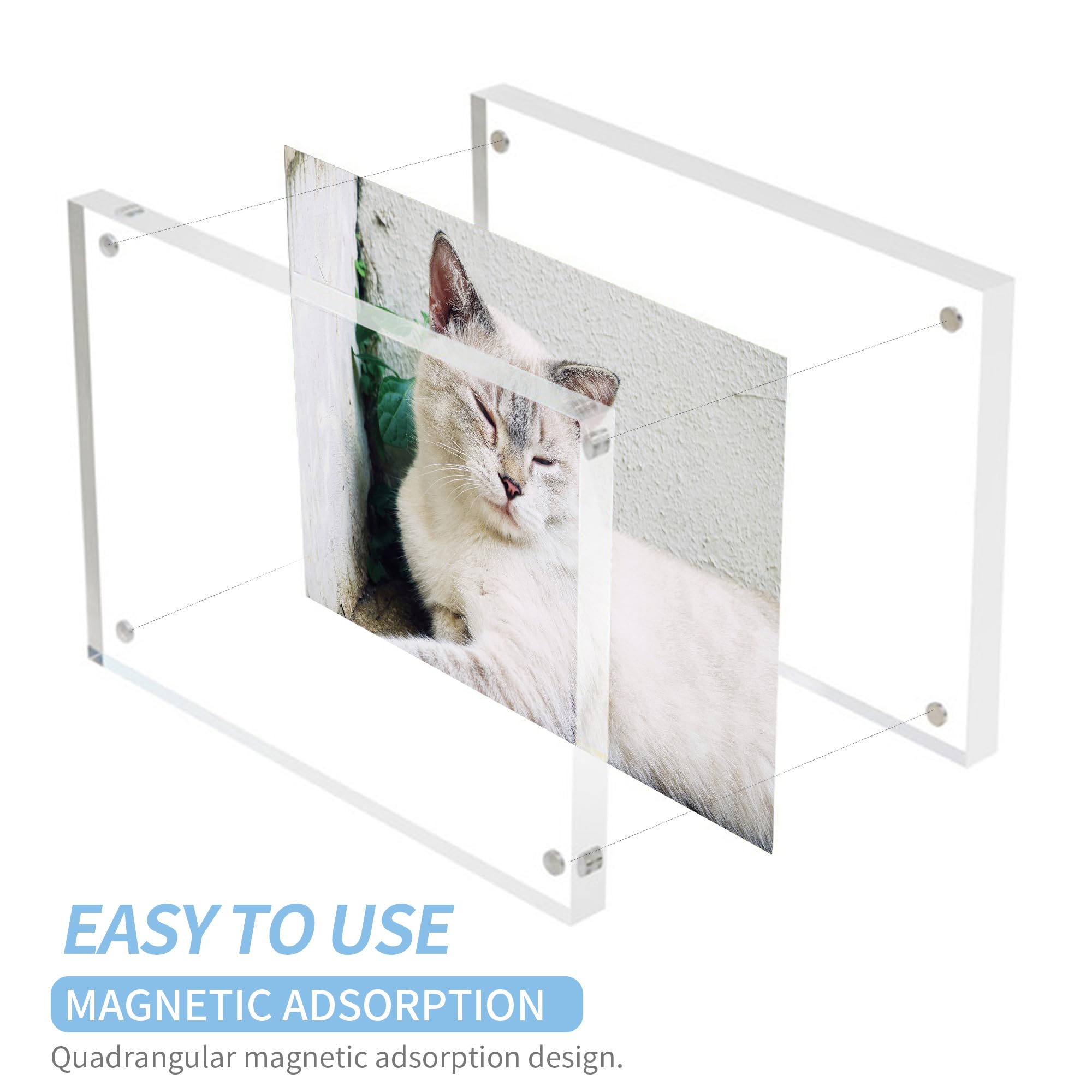 Sezanrpt Acrylic Picture Frames A4 Size, Perspex Photo Frame for Wedding Pictures Tabletop Freestanding Certification Frame 12mm + 12mm - Image 3