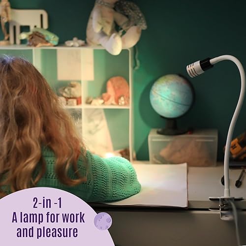 Miniatura 8 de Saturn - Lámpara de noche con clip para habitación de niños, luz LED regulable con clip con cabeza desmontable, luz nocturna para recién nacidos