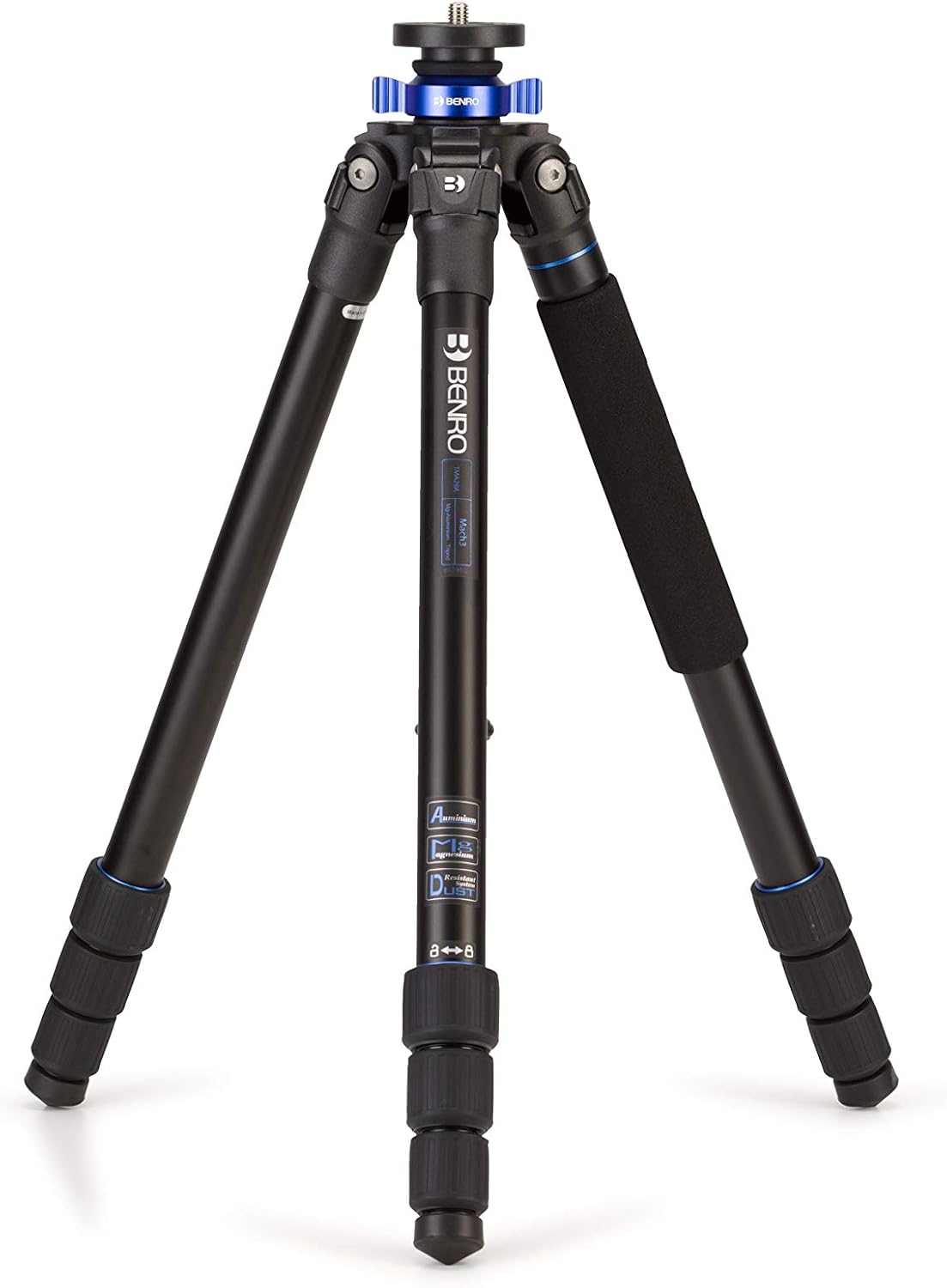 Benro Mach3 Aluminum Tripod – Professional 4-Section Heavy-Duty Aluminum Tripod with Twist Locks, Magnesium Castings, Interchangeable Feet & Carry Case for DSLR, Mirrorless & Video Cameras (TMA28A)