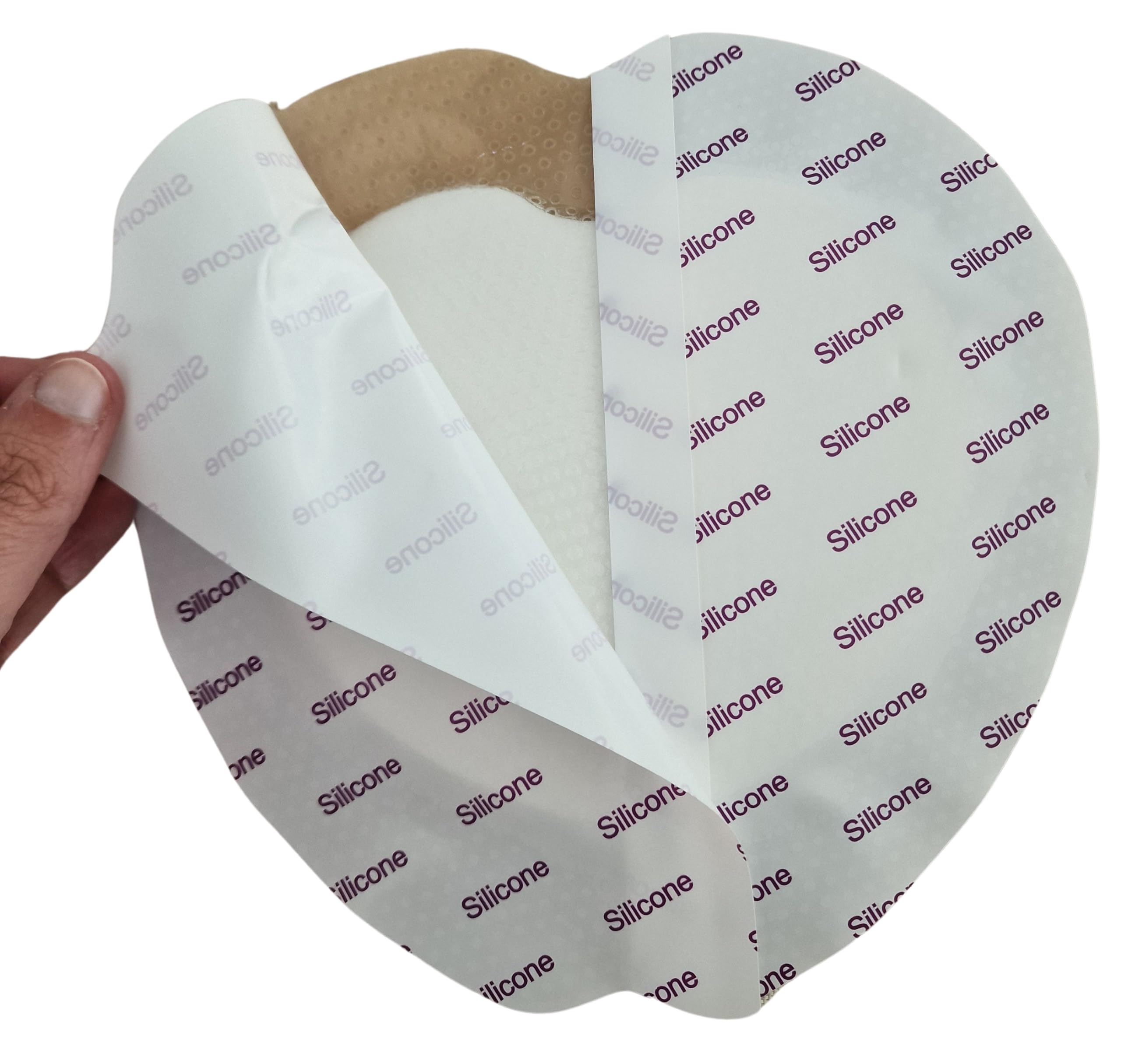 PintoMed - Medicazione Sacrale adesiva sterile in schiuma di silicone con bordo - 18 cm x 18 cm (cuscinetto 12,8 cm x 13,5 cm) scatola da 5 medicazioni. Assorbente.