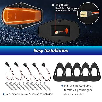 Amazon.com: D-Lumina Amber Lens Roof Cab Marker Lights for