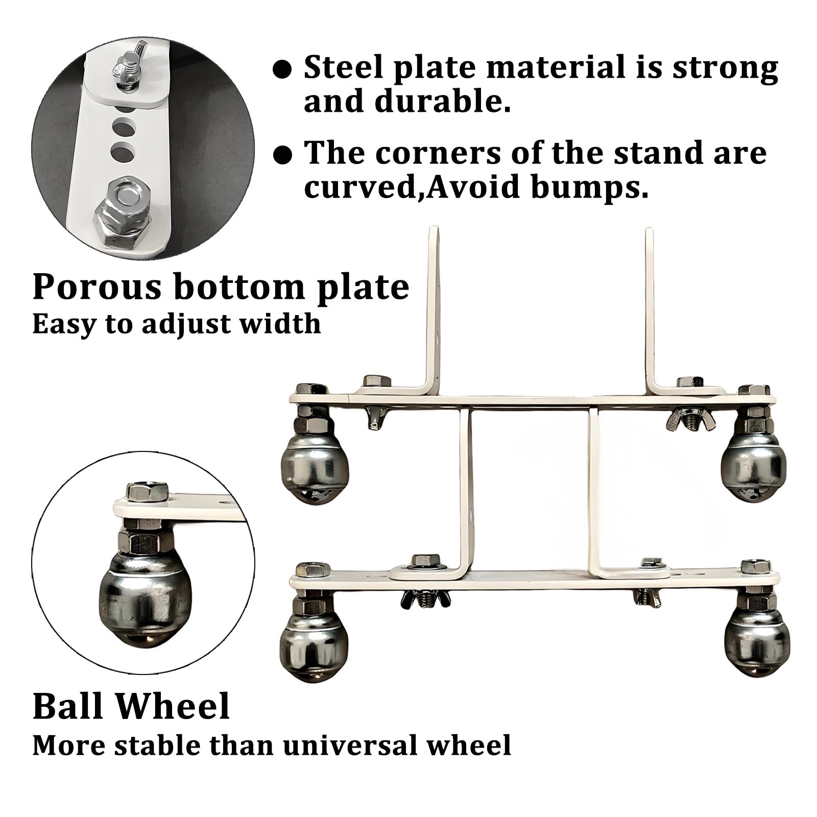 Soporte Móvil con Ruedas Esféricas, Apto para Radiadores En Baño De Aceite, Ruedas Giratorias De 360°, Base para Calefactor Eléctrico, Soporte para Radiador.
