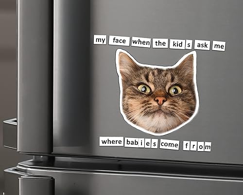 Miniatura 6 de Imanes de palabras de gato  2 imanes para gatos con 1000 divertidos azulejos magnéticos para refrigerador y burbujas de habla  Divertido paquete de