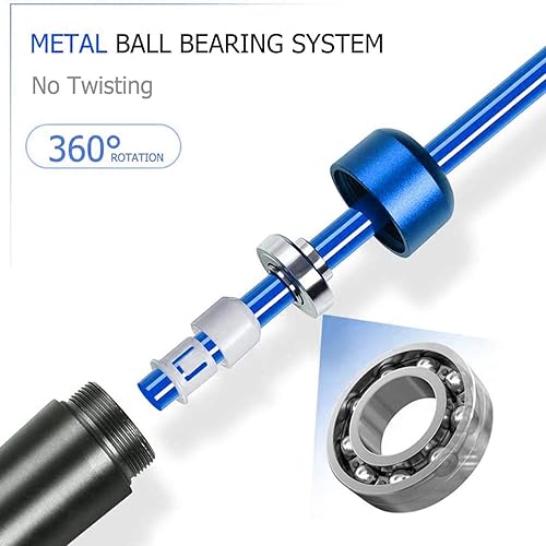 Miniatura 3 de Redify - Cuerda de saltar con peso para entrenamiento (1 libra), rodamiento de bolas sin enredos, cuerda de saltar de velocidad rápida para artes