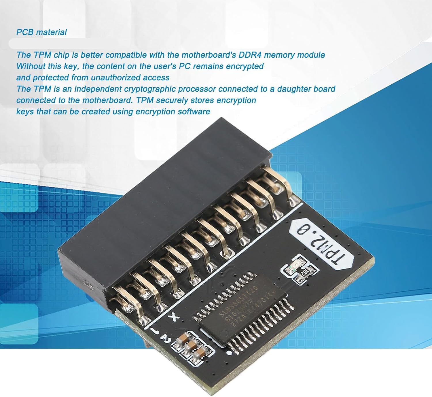 Moduł TPM 2.0 Moduł Bezpieczeństwa Szyfrowania 20Pin Moduł Bezpieczeństwa Szyfrowania TPM 2.0 dla Płyt Głównych ASUS Win11 Gigabyte
