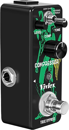 Miniatura 8 de LEF-333 Pedal de compresor mini analógico de efectos de compresión Pedal Stompbox para guitarra eléctrica Bajo True Bypass Pedal