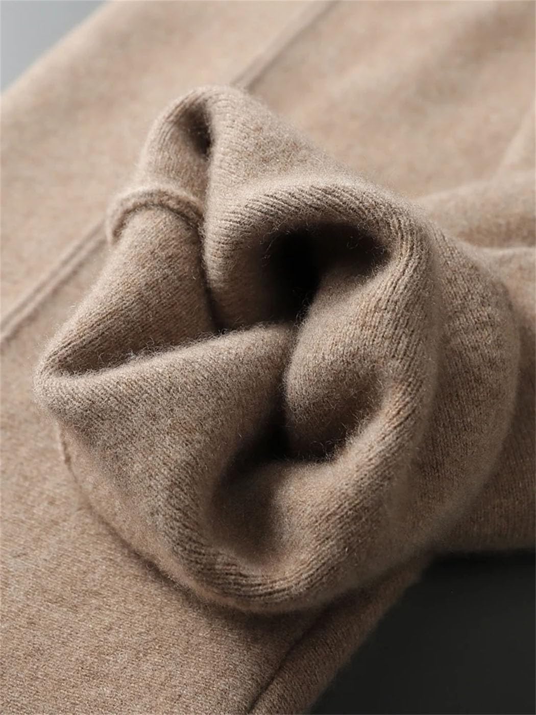 Men's 100% Cashmere Pencil Pants Elasticated Waist Pockets Knitted Trousers Winter Thick Warm Soft Sweatpants