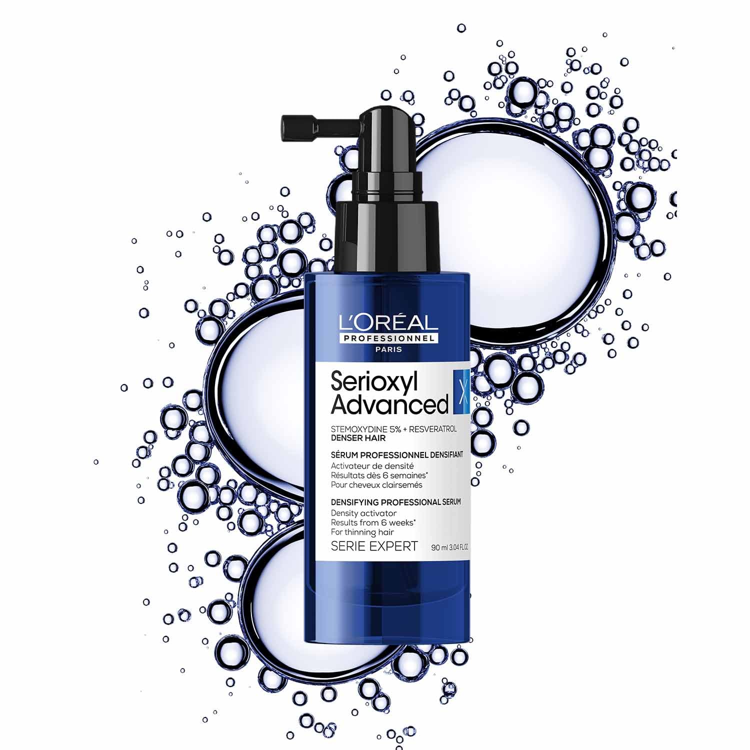 L’Oréal Professionnel Serioxyl Advanced Hair Growth Serum for scalp | Powered by Stemoxydine 5% + Resveratrol | Stimulates dormant hair roots and thickens hair fibre | Hairgrowth serum for men and women
