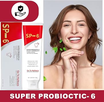 SP-6 Probiotics Whitening Toothpaste, with Probiotics Deep Cleaning Oral Care Removing Teeth Stain & Retain Fresh Breath.