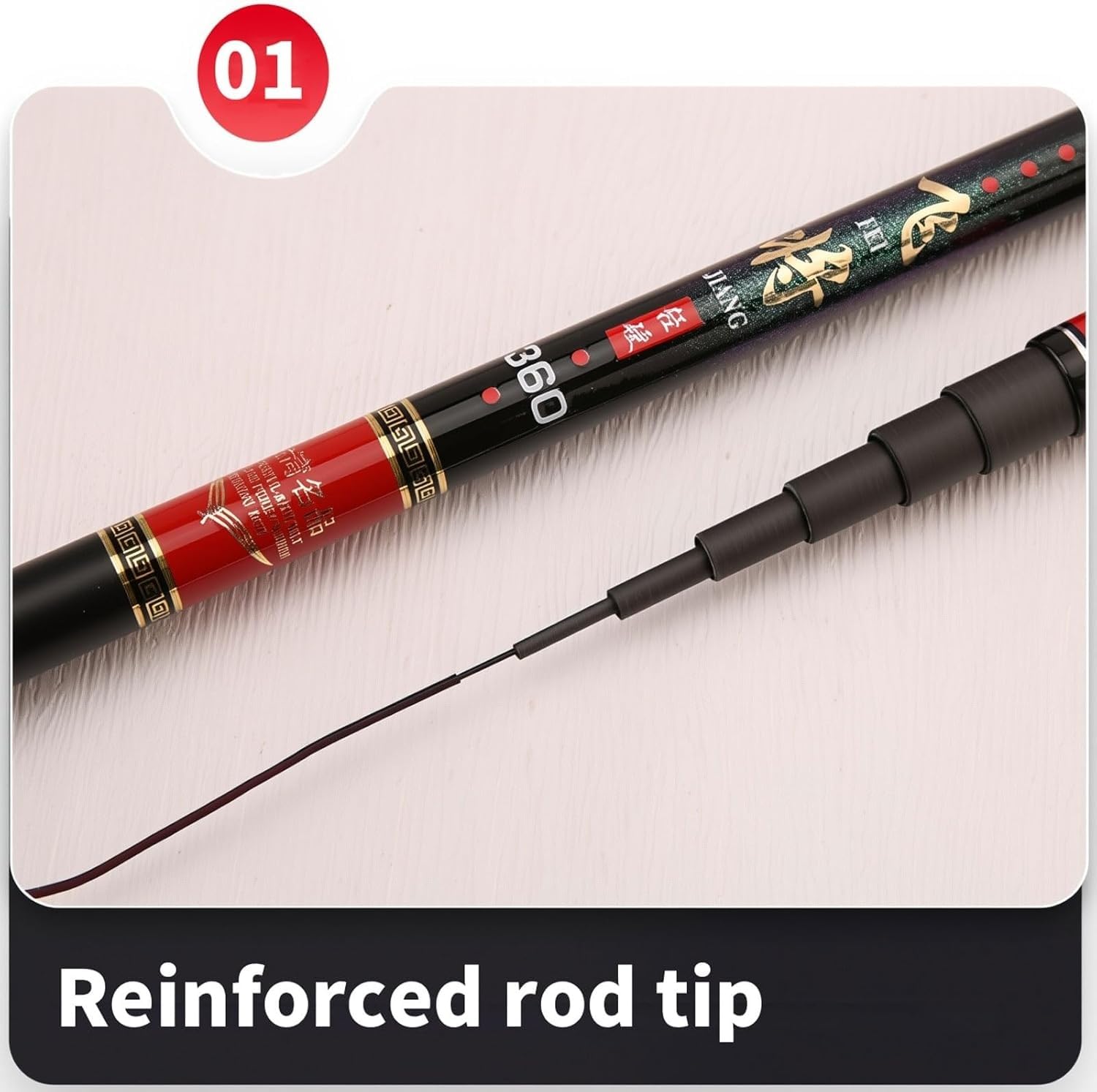 Canna da Pesca telescopica in Carbonio da 3,6 m, 4,5 m, 5,4 m, 6,3 m e 7,2 m. Canna Ultraleggera e Super Rigida, Ideale per fiumi, bacini Artificiali e laghetti(4.5m)