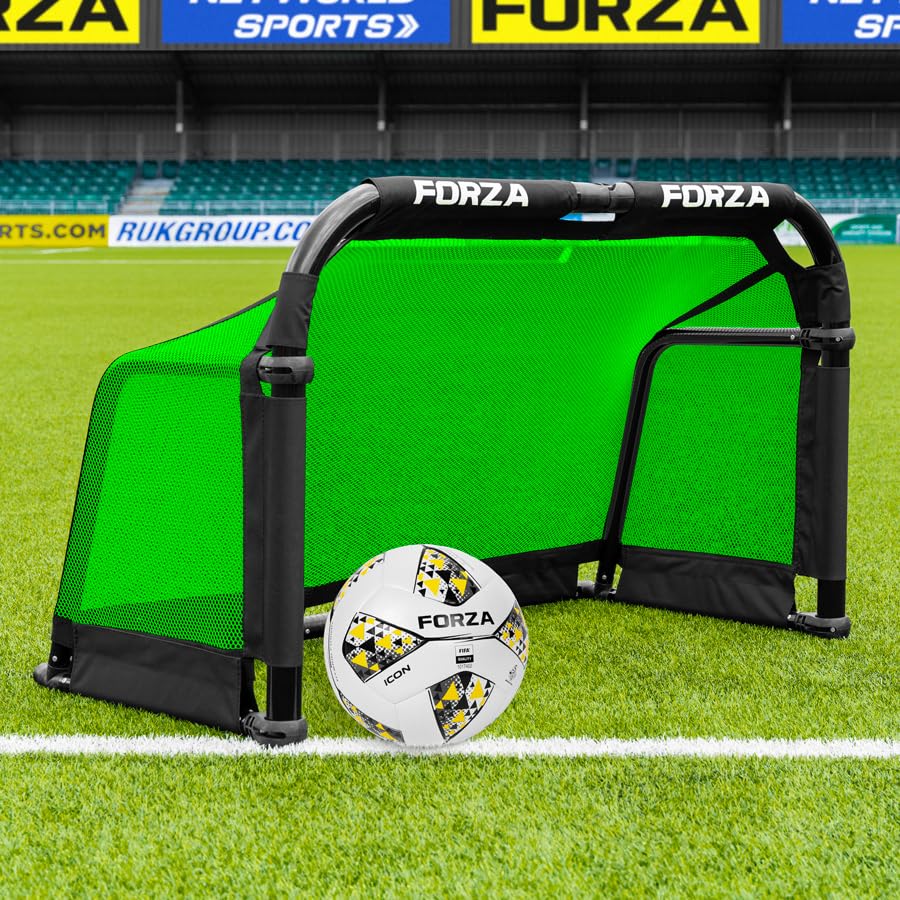 FORZA POD Goal - PRO ALU50 Folding Football Goal | Fold-Away & Freestanding Target Goals | Carry Bag Included - Multiple Sizes & Colours (Green, 3ft x 2ft)