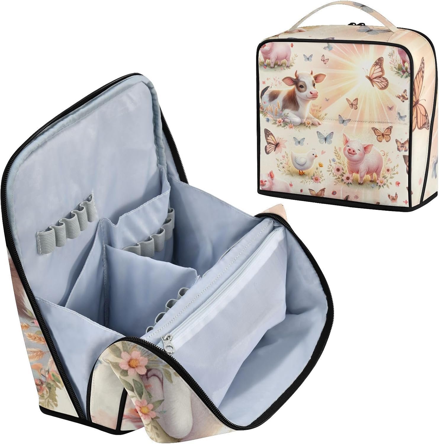 Cute Farm Animals Standing Makeup Bag