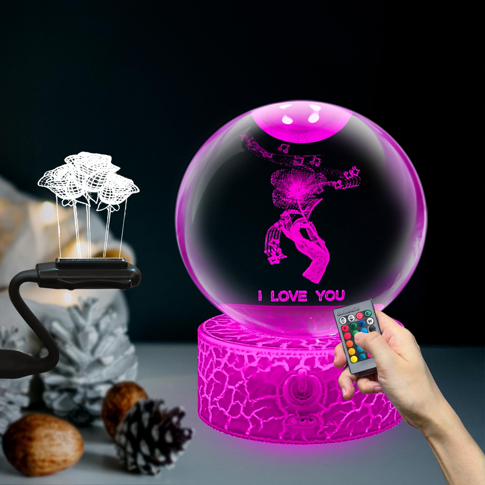 Amazon.co.jp : ASEAZ ロマンティッククリスタルボール I Love You