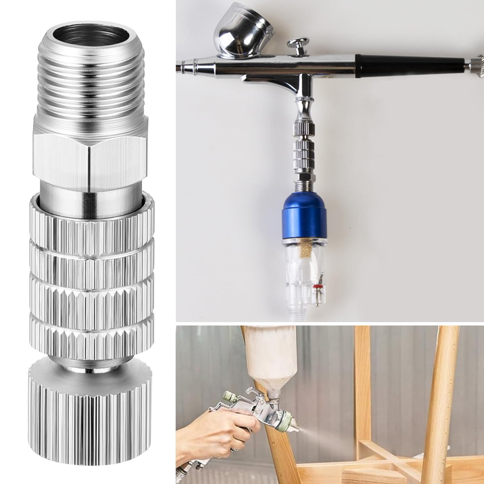 Adapter aerografu, 7 szt. szybkozłączki Airbrush, gniazdo 1/8 cala i adapter wtyczki, regulator regulacyjny, zawór, akcesoria aerograf, szybkozłączka, zestaw adapterów rozdzielających