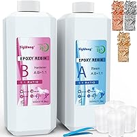 Epoxy Resin Crystal Clear Coating Kit 1135g/1100ml – 2 Part Casting Resin 1:1 Ratio For Art, Craft, Jewelry Making,...