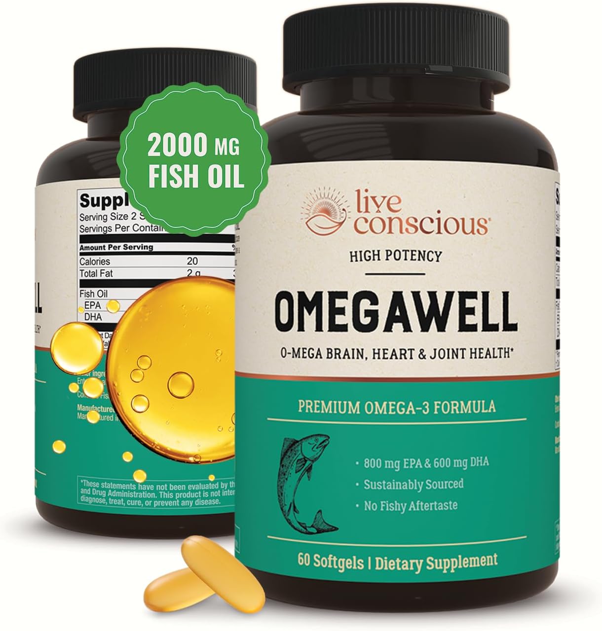 Live Conscious OmegaWell Omega 3 Fish Oil...