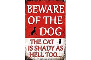 Funny Beware of Dog Signs for Fence with Cat Warning: Beware of...