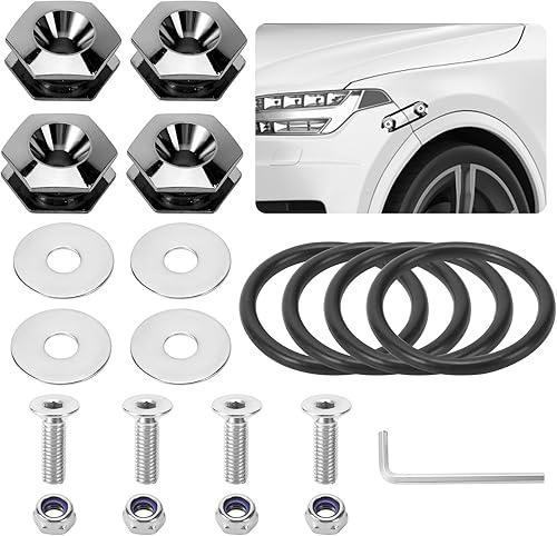 PLPFE Kit de liberación rápida para parachoques (negro oscuro), clips de parachoques de liberación rápida, cierres de parachoques delantero,