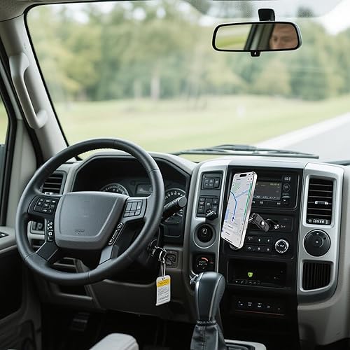 Miniatura 5 de Soporte magnético para teléfono con base de taladro estándar AMPS para Magsafe, soporte de teléfono de aluminio con rotación de 360 para tablero de