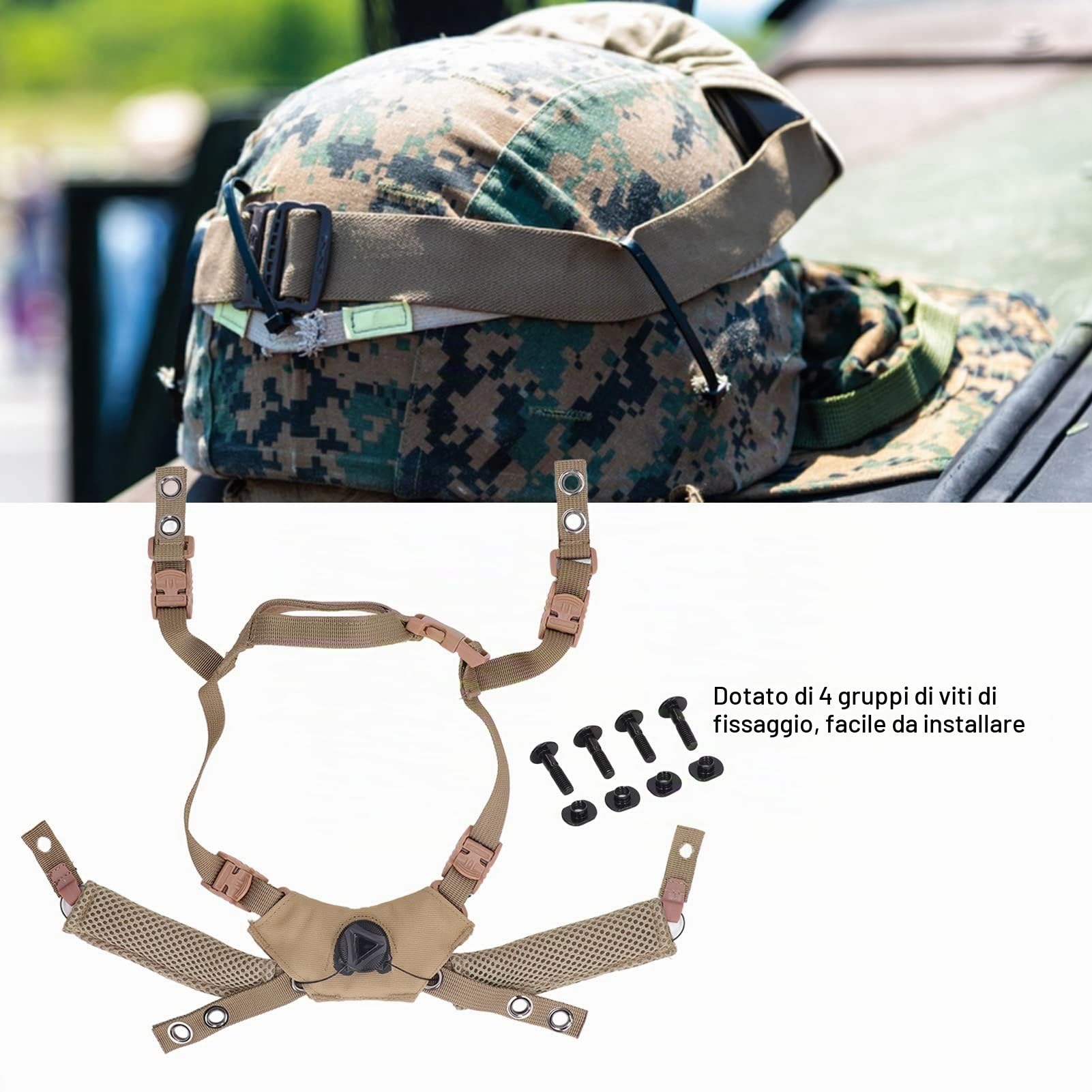 Sistema di Sospensione del Quadrante del Casco Sottogola, Cinturino Sottogola del Casco Airsoft Tattico Regolabile, Sistema di Sospensione del Quadrante del Casco Wendy Sottogola