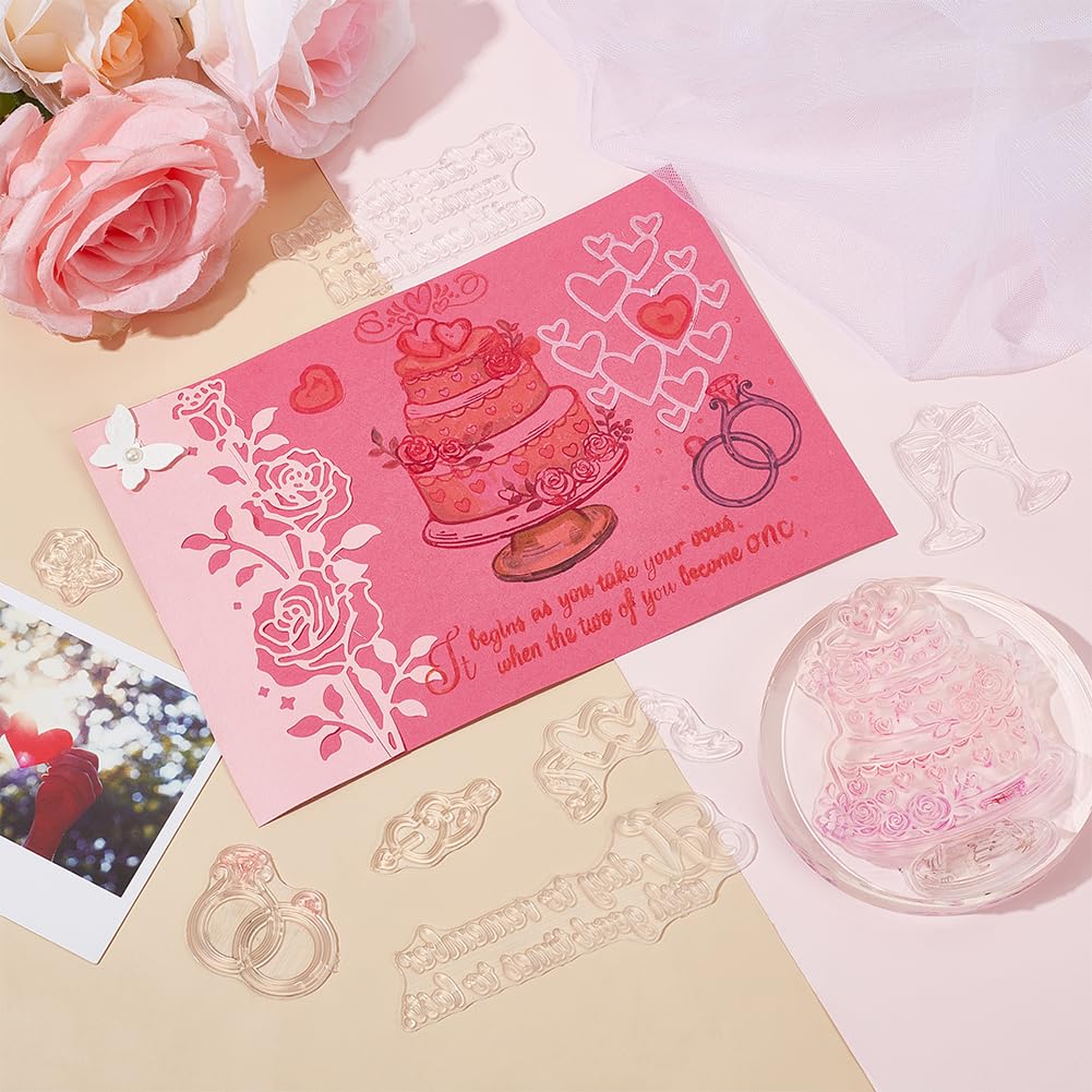 INFUNLY Tampon Transparent Réutilisable « Happy Wedding | FindTheDeal