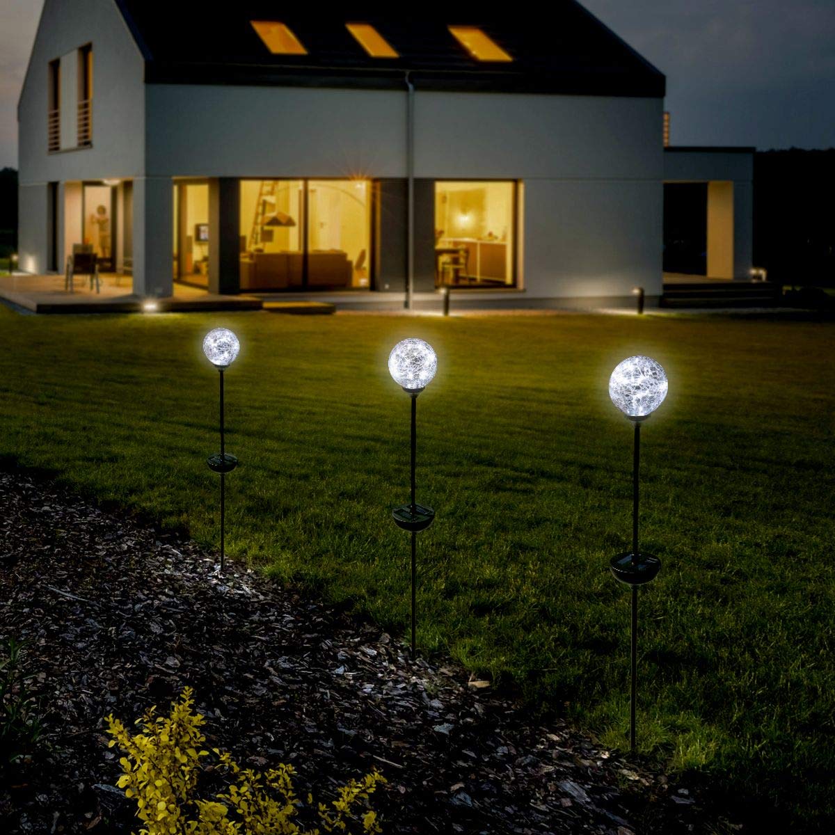 Nortene Globe Solaire en Verre Effet craquelé Odys