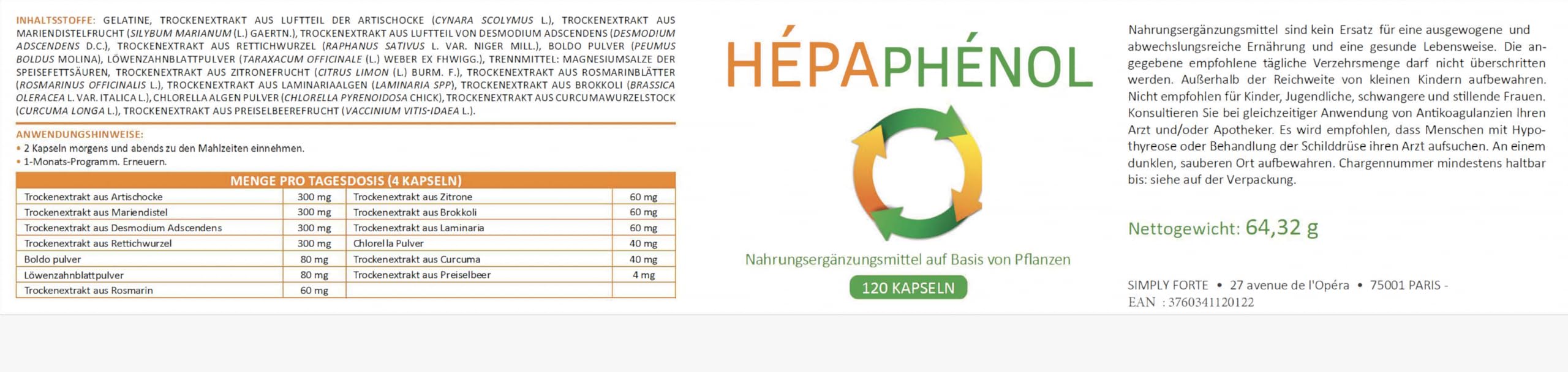 Hepaphenol - Verwaltet Den Cholesterinspiegel - Steuert Unsere Energie - Schützt Uns Vor Krankheiten - 1 packungen alle 1 MONATE