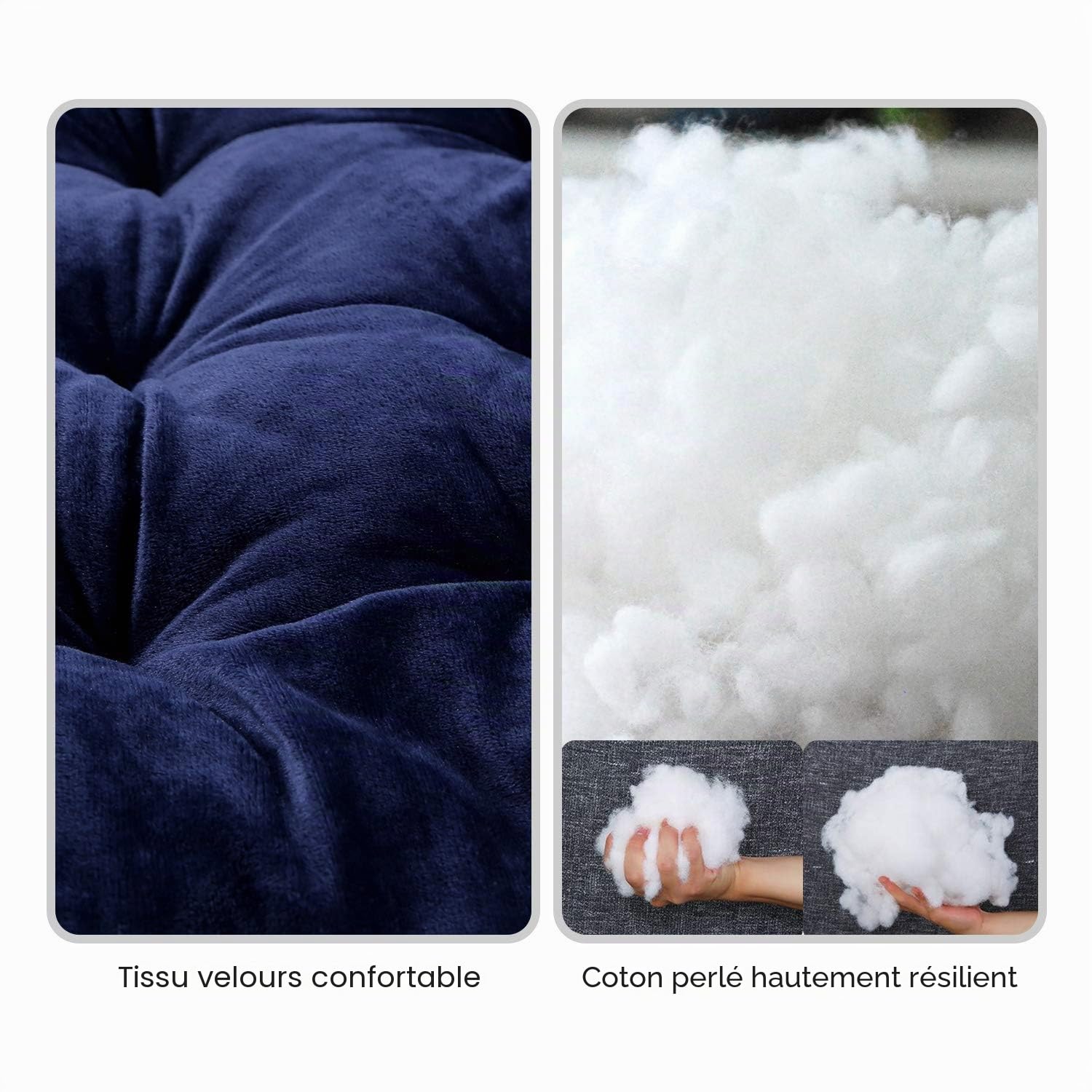 Matelas de camping XL - Pliable - Coussin en coton doux et isolant avec rembourrage en polyester de qualité supérieure