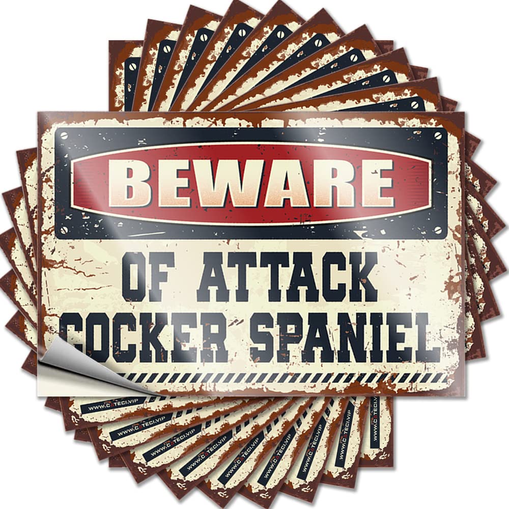 Lettering Sticker Rock Guys Wall Beware of Attack Cocker Spaniel - No Residue Decals for Western(6X9CM)