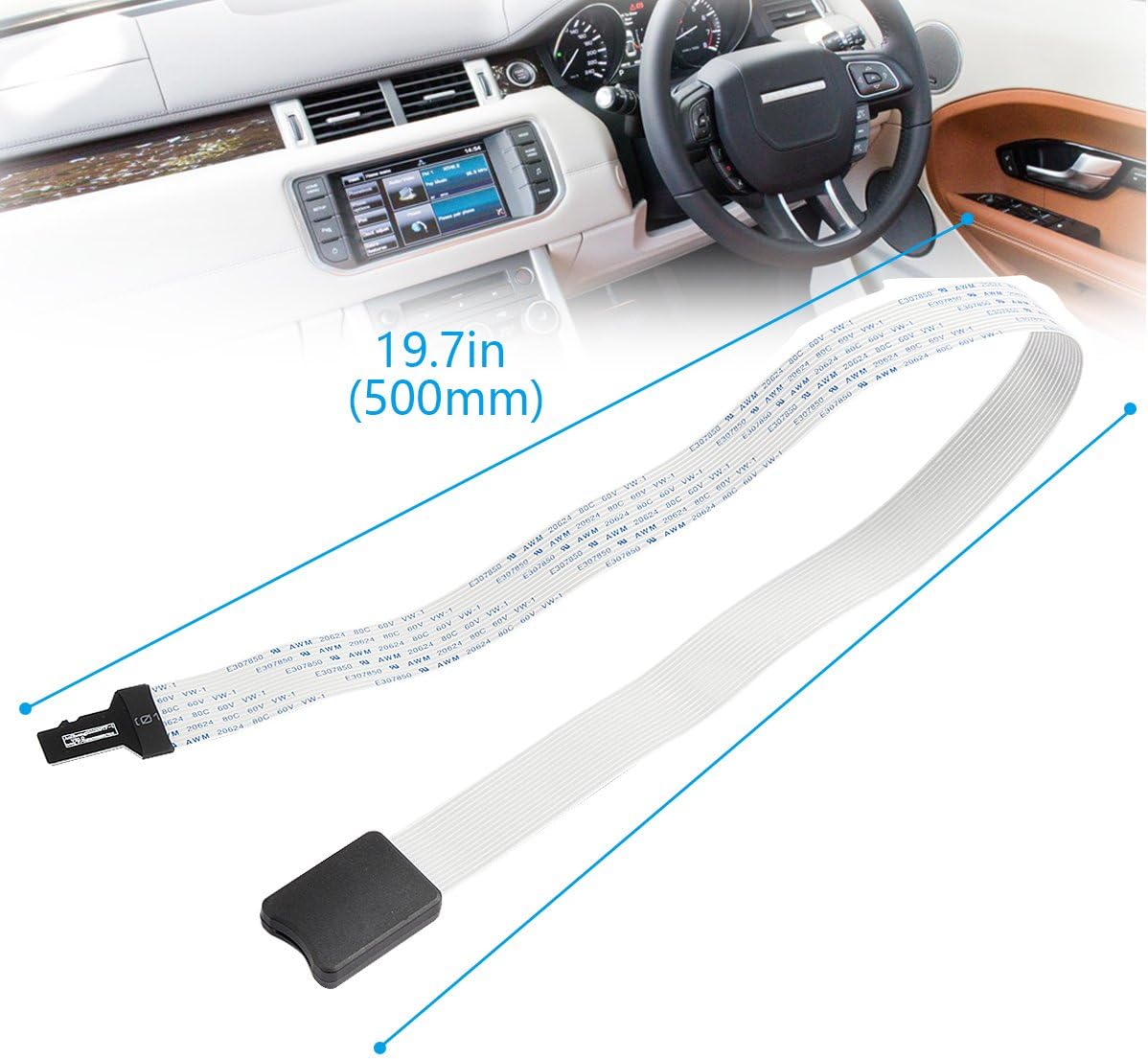 LANMU Micro SD to Micro SD Card Extension Cable Adapter Extender Compatible with Ender 3 Pro/Ender 3/Ender 3 V2/Ender 5/Anet A8 3D Printer/SanDisk MicroSDHC/Raspberry Pi/GPS/TV (18.9in/48cm)