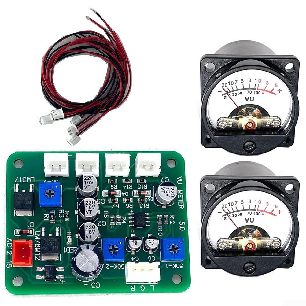 Vu mètre analogique classique de 35 mm avec écran rétroéclairé et circuit pilote pour indication du volume de la musique sur les appareils audio