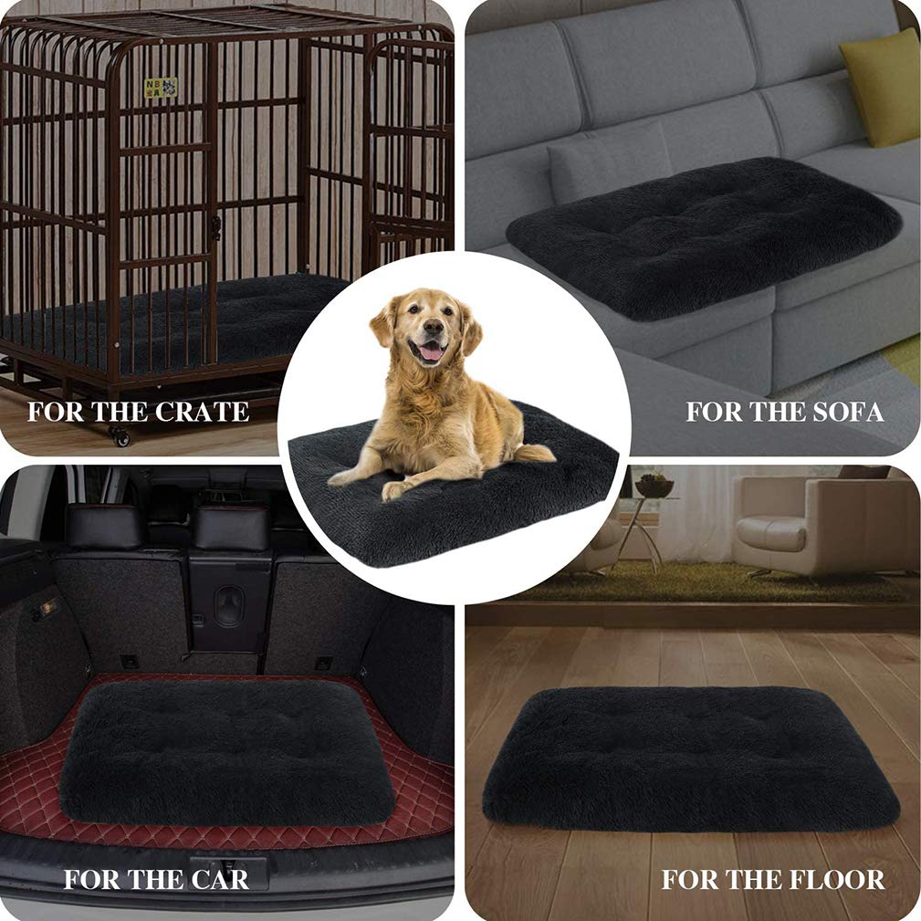Xpnit Plüsch-Hundebett – Waschbare Matte, Größe M (75x50x10 Cm), Grau, Für Kleine Bis Große Hunde